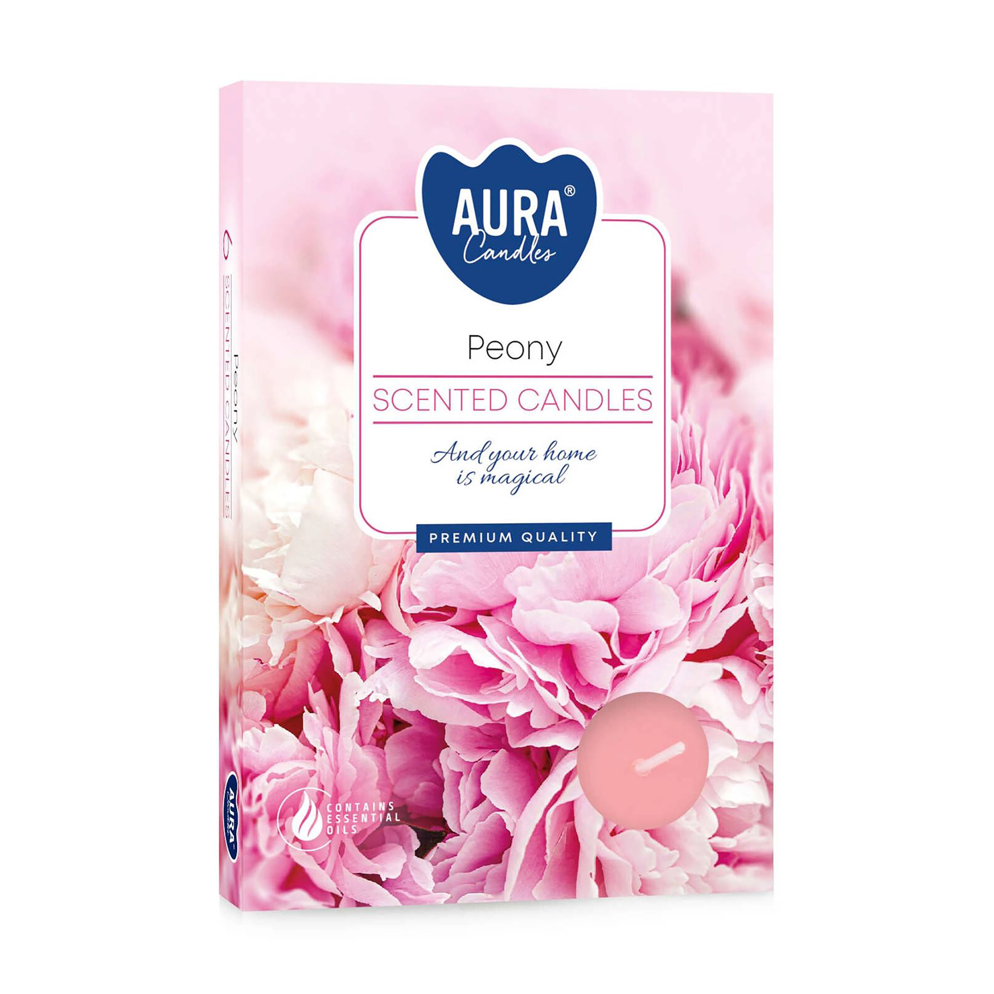 Ароматична свічка Bispol Scented Candle Peony, 6 шт (p15-157)